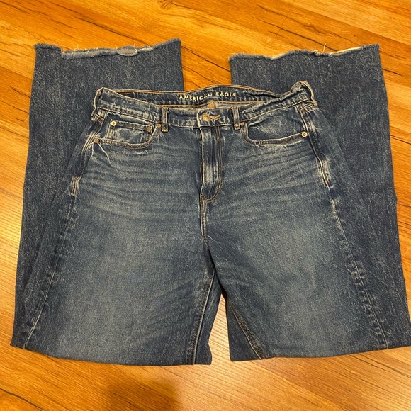 American Eagle Outfitters Denim - American Eagle super high rise baggy wide leg Dark Blue Denim Jeans 10